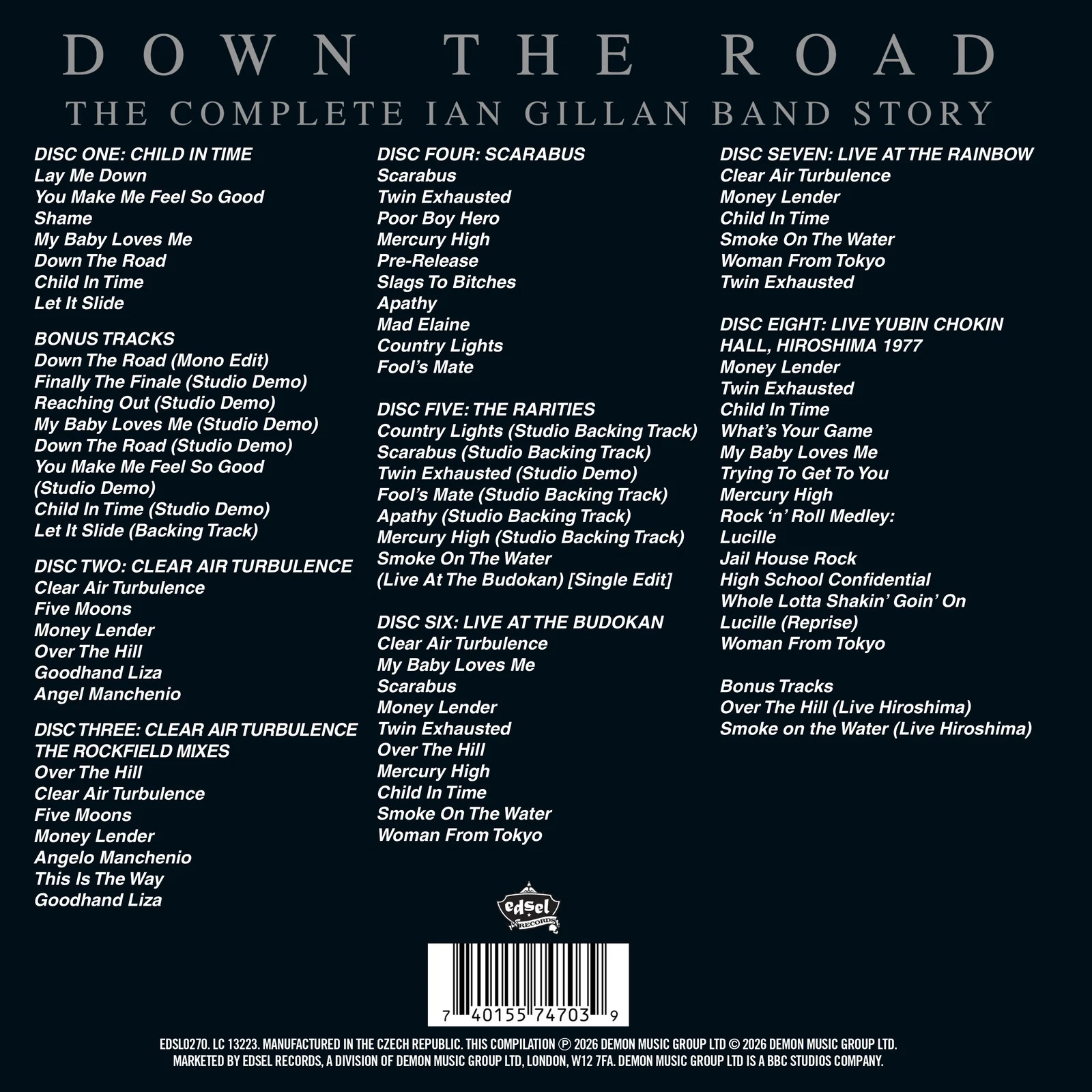 Down The Road : The Complete Ian Gillan Band Story 8CD box coming