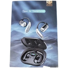 Open Ear Headphones Wireless Bluetooth 5.4 Hi-Fi Audio Lightweight Black