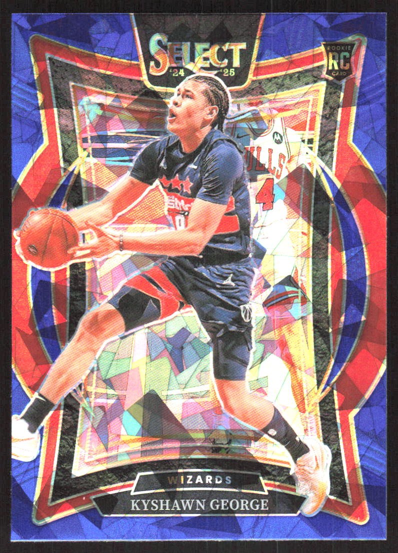 4529K 2024-25 Panini Select #85 Kyshawn George Blue Cracked Ice Prizm