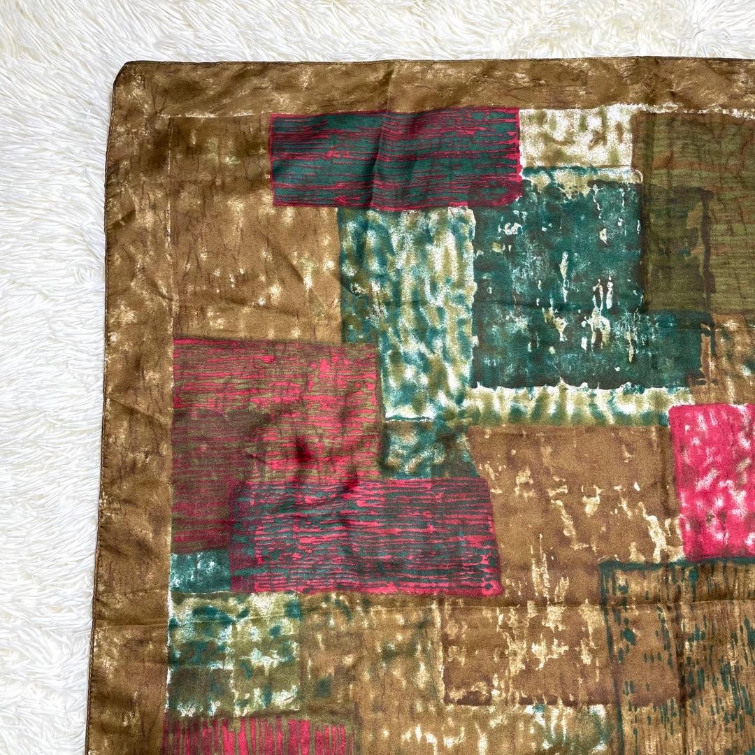 Large Pattern Silk Scarf 87x88cm Patchwork Fashio… - image 9