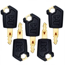 5 Cat Caterpillar Logo Heavy Equipment Ignition Keys Dozer, Excavator, Crawler