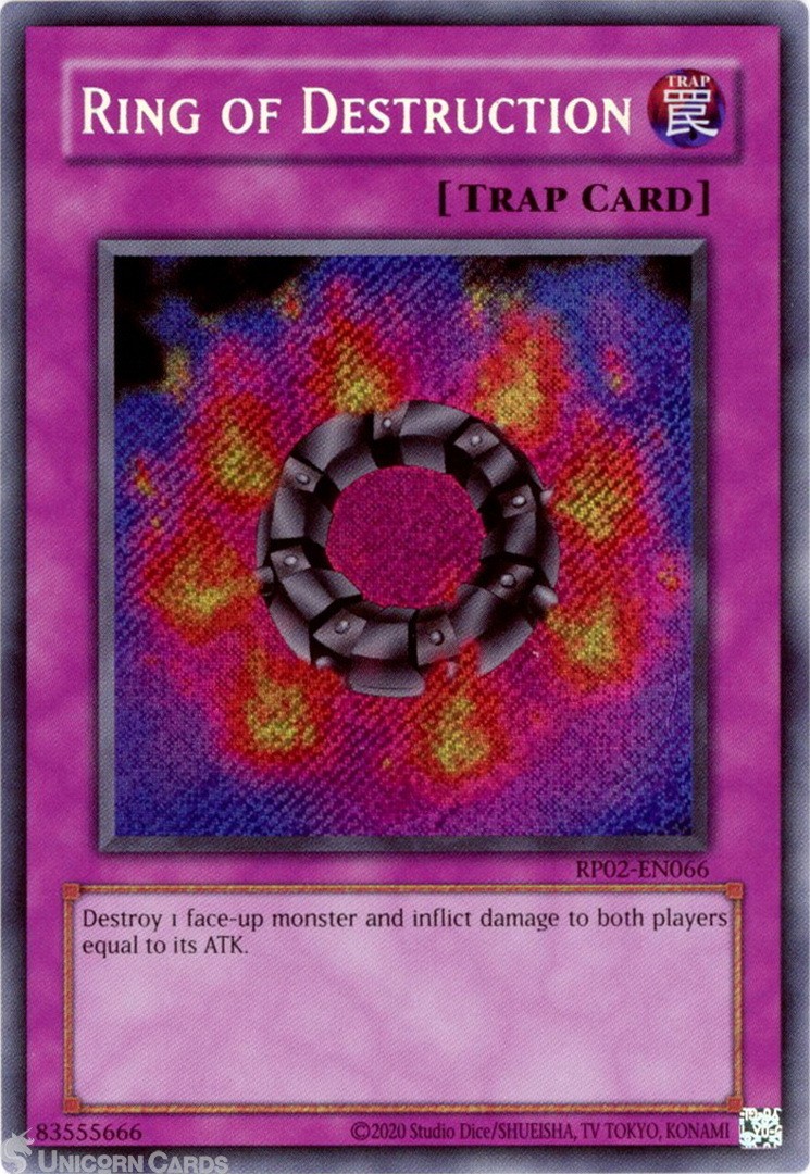 RP02-EN066 Ring of Destruction : Secret Rare UNL Edition Mint YuGiOh Card