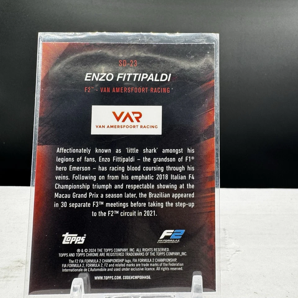 2024 Topps Chrome Formula 1 Enzo Fittipaldi Speed Demons Card #SD-23 - Image 2 of 2