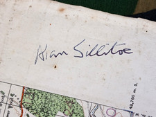 WW1 MAP OF THE SOMME (THIEPVAL etc) SIGNED BY "ALAN SILLITOE" (British Novelist)