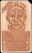 CRISTOBAL TORRIENTE -Wooden BRAILLE Card by GYPSY OAK- CHICAGO AMERICAN GIANTS