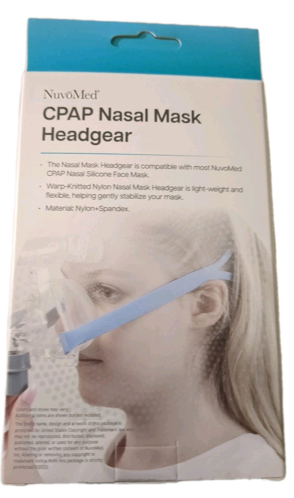 NuvoMed CPAP Nasal Mask Headgear, Nylon & Spandex Brand New In Box