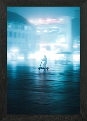 Blur Race Kid Gerahmtes Wandbild Poster Leinwanddruck Bild