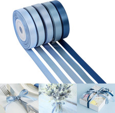 Dusty Blue Ribbon 3/8 inch Satin Ribbon Assorted Dusty Blue Wedding Ribbons f...