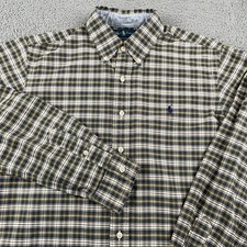 VTG Polo Ralph Lauren Shirt Mens Large Green Oxford Button Down Custom Fit