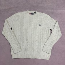 Vintage Chaps Knitted Jumper Cable Knit Patterned Chunky Sweater With Men's M