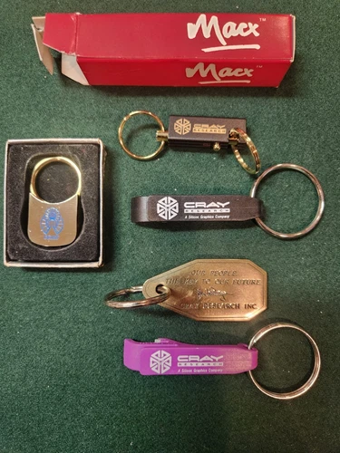 Cray Research/SGI Several Items keyrings/bottle openers/ can Cozy