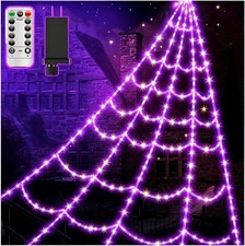 Halloween Spider Web Lights 450 LEDs Outdoor Halloween String Lights with Spider