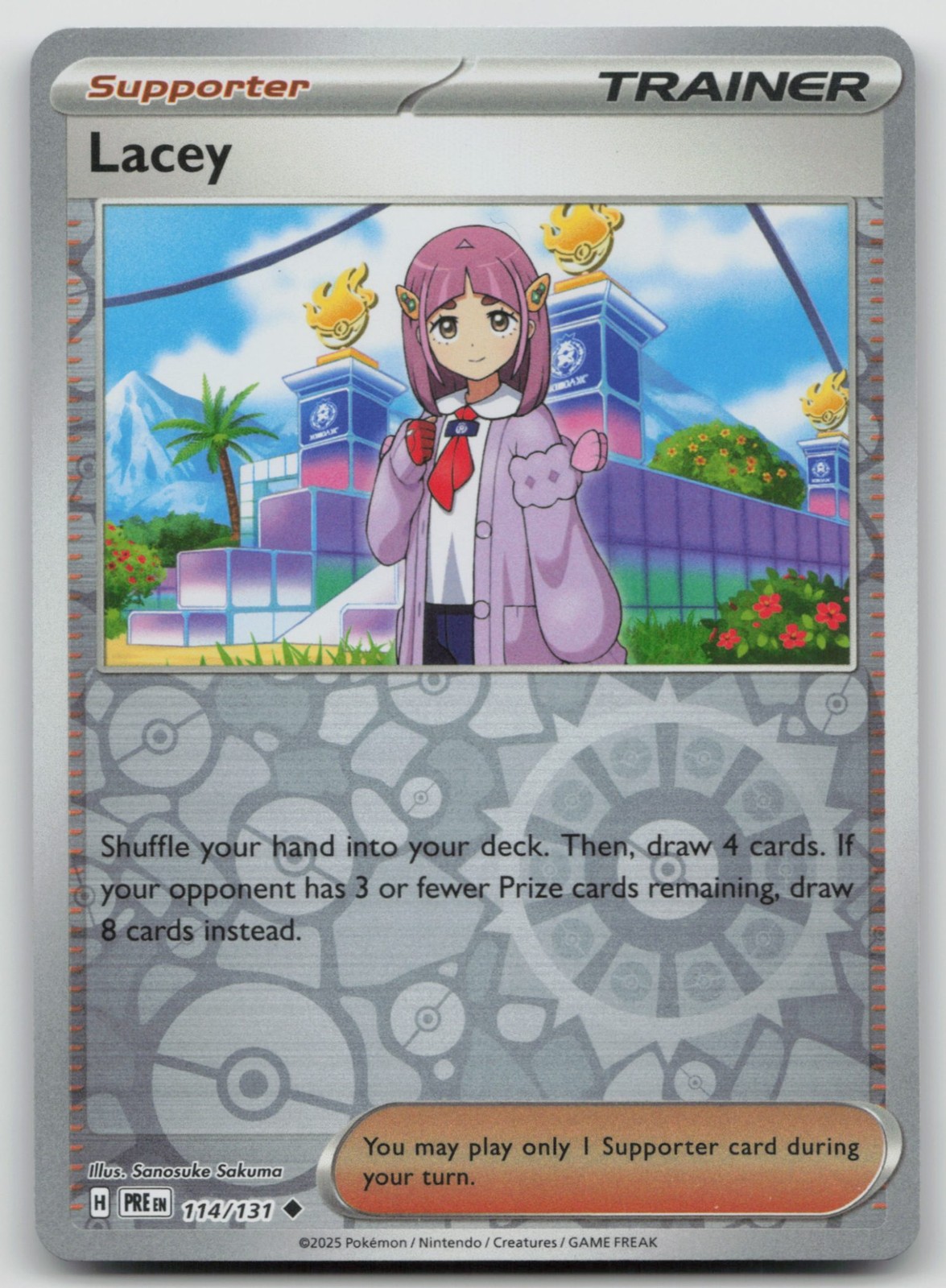 Lacey 114/131 SV: Prismatic Evolutions Pokemon TCG Uncommon Reverse Holofoil NM