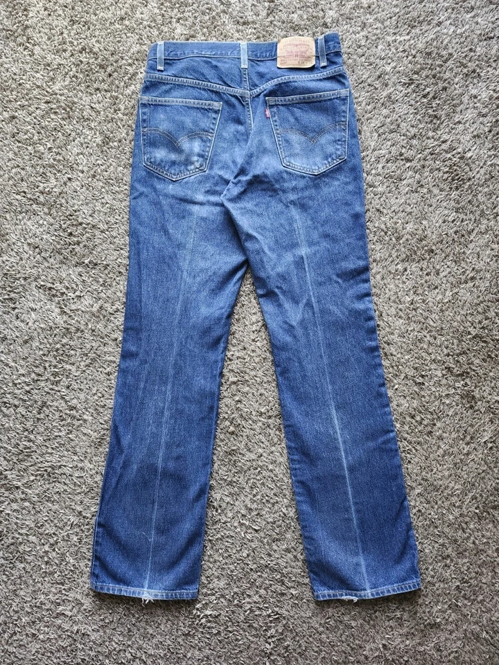 Pantalones de trabajo de mezclilla vintage Levis 517 para hombre 34x34 azul corte bota lavado oscuro Y2K Foto 2 de 4