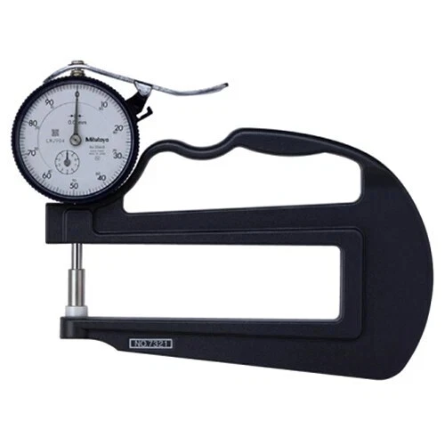 Mitutoyo 7321 Deep Throat Flat Anvil Dial Thickness Gauge 0-10mm Range, 0.01mm