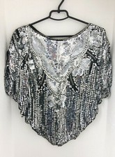 Vintage Sequins  Beads 80-s Indian Disco Top