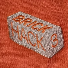 RIT Brick Hack 3 2017 Orange Embroidered Knit Scarf 46"x8" Hackathon Inventions