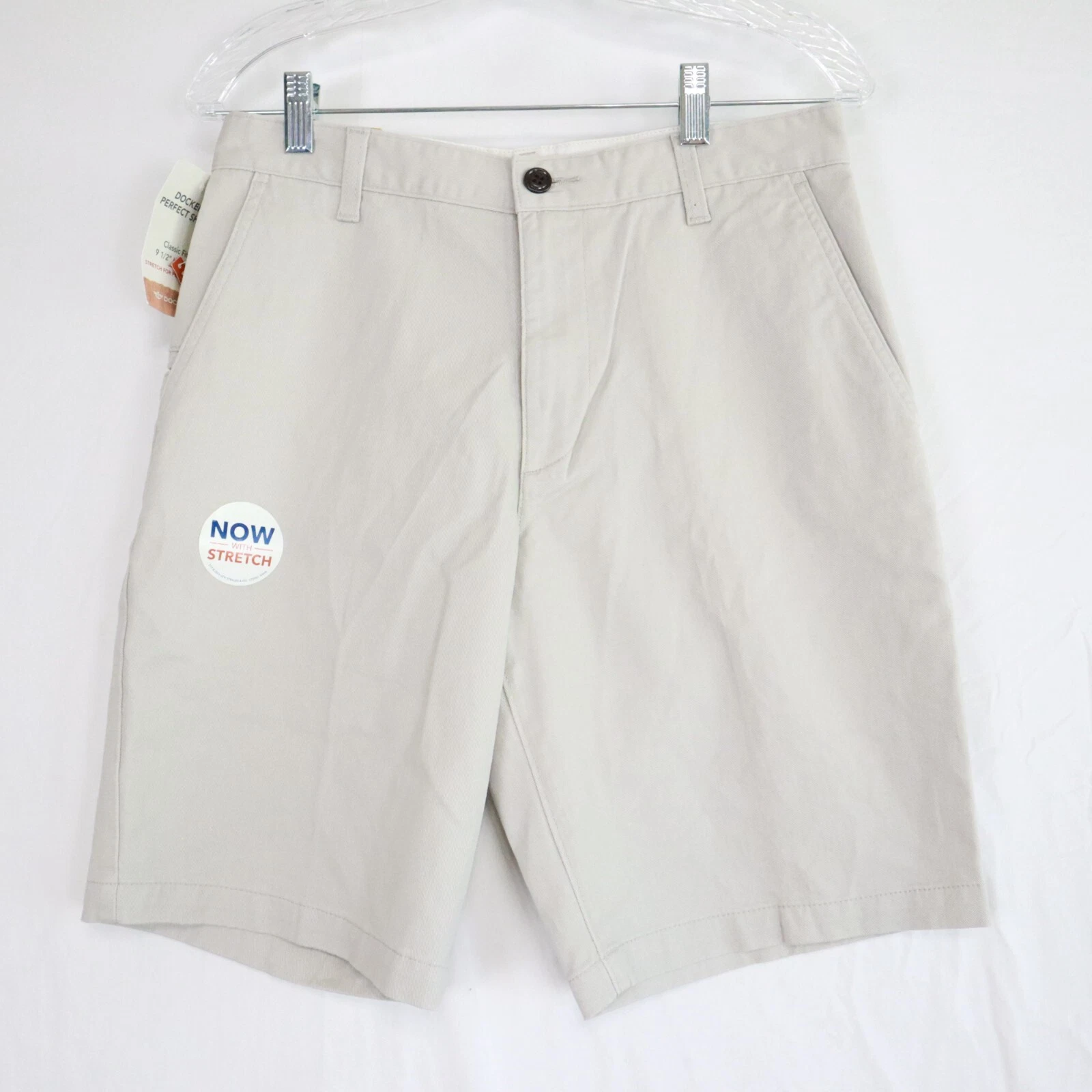 Dockers Shorts Mens 29 Perfect Classic Fit Chino Stretch Flex Casual Beige NWT