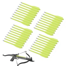 Yellow Crossbow Bolts Miniature Plastic Body with Sharp Metal Point Tip 60 PCS