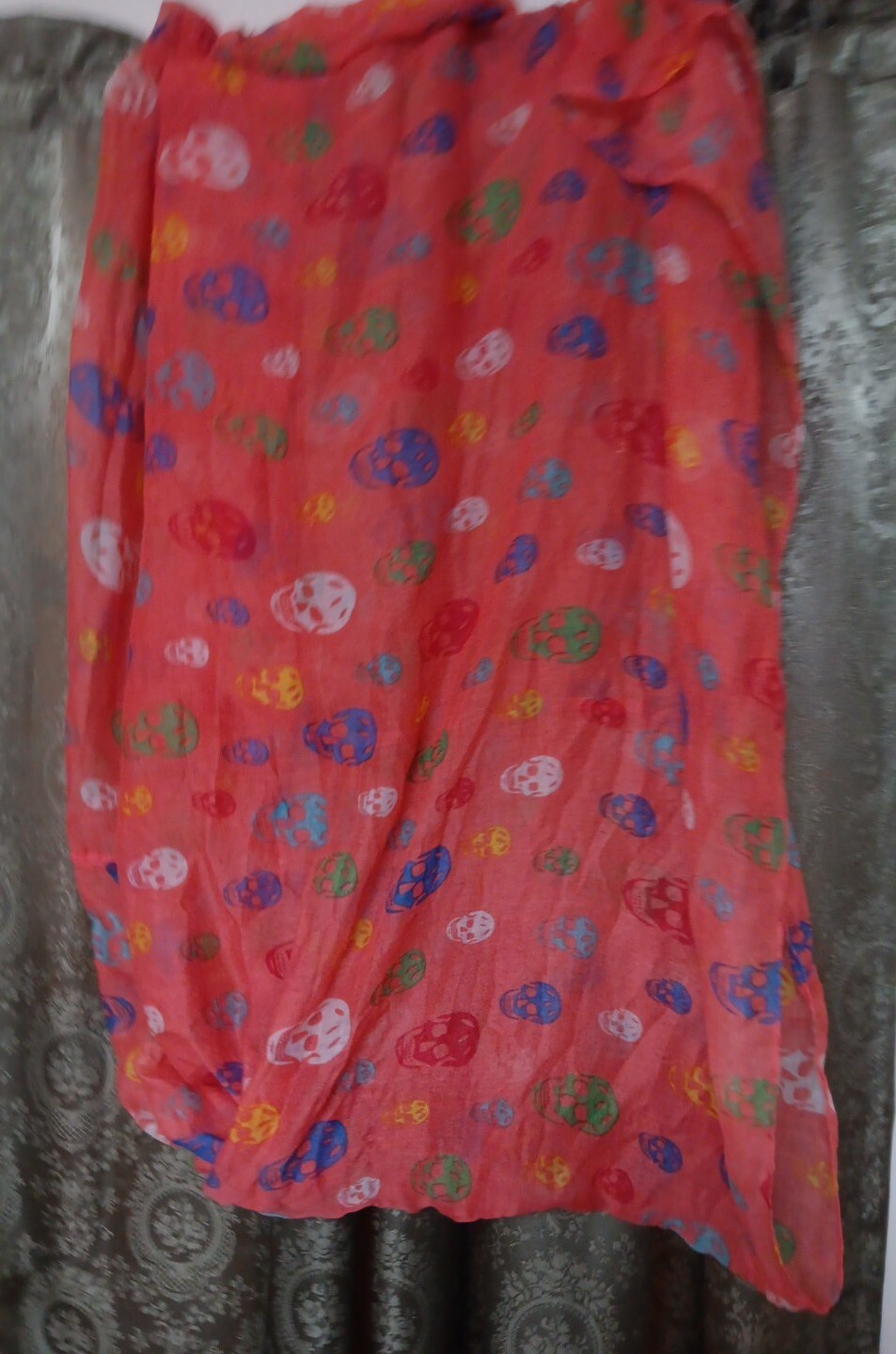 Infinity Scarf Skull Skeleton Pattern Design Punk… - image 3