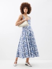 $295 STAUD Dress in Blue Toile