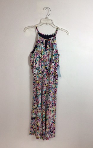 London Times Floral Jumpsuit Wide Leg Womens 8 New