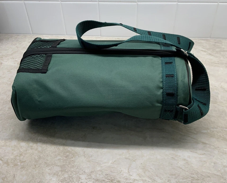 Carrito de Vino Portador Verde Nylon Accesorios Cremallera Correa Ajustable Aislada Foto 3 de 4