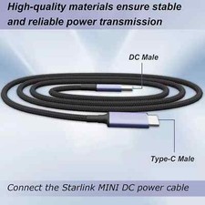 2 PACK 5.9 FT Starlink MINI DC Power Cable Direct to USB-C PD Protocol Bank XX