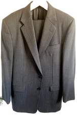 Hickey-Freeman Madison Brown 120's 2-Button 42L Suit. Pleated 36"/31" Ins.USA.