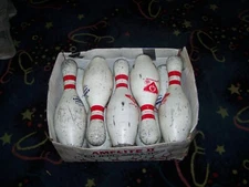Case of USED Bowling Pins QTY 10 Amflite II AMF Qubica in Box Target Practice 