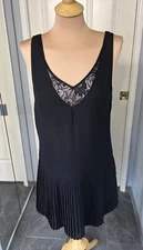 Vero Moda Women’s Black Dress Size Medium Flapper Pleated Whimsigoth Gatsby LBD
