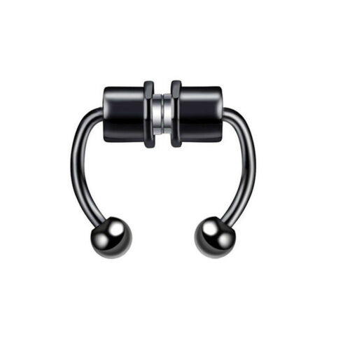 Fake Septum Nose Ring Segment Helix Tragus Faux Clicker Non-Piercing Magnetic - Picture 1 of 2