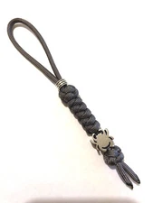 550 Paracord Knife Lanyard Graphite Cord With Titanium Alloy Spyderco Bead