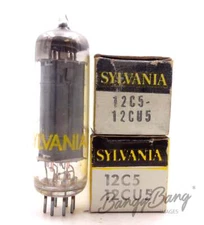 2 Sylvania 12C5/12CU5 Beam Pentode Audio Frequency Output Radio Audio Vacuum Tub