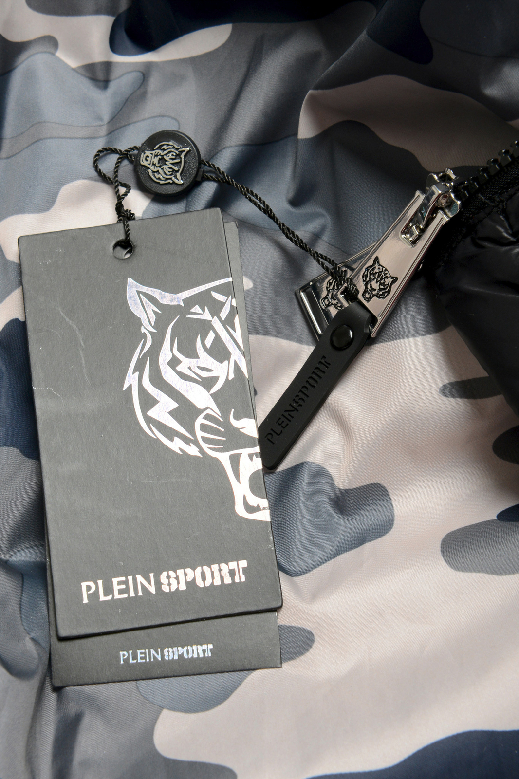 Plein Sport Men's Black Logo Print Zip Up Parka Vest With Detachable Sleeves