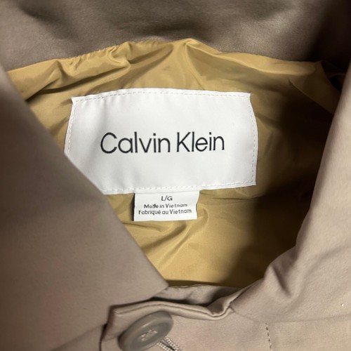 Calvin Klein Mens Gray Down Long Sleeve Collared Pockets Raincoat Size Large - Picture 5 of 7