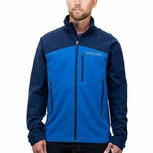 MARMOT M3  BERO MEN'S SOFTSHELL BLUE FULL ZIP JACKET SIZE M-XXL NEW WITH TAGS! - Picture 1 of 3