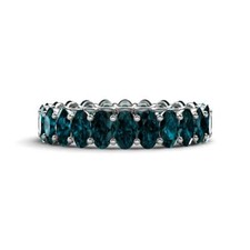 TriJewels Oval Shape London Blue Topaz Eternity Ring 5 1/4ctw 14K Gold JP:264264