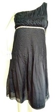 Vintage HOSS INTROPIA dress size 8 --MINT-- black Knee length 100% Silk
