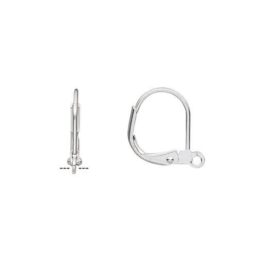 100 versilberte Messing 14 mm Ohrdrähte mit offener Schleife Ohrringe - Bild 2 von 2