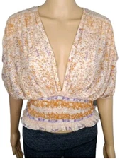 Free People Blouse - Ivory  Combo Ethereal & Chic  Size M