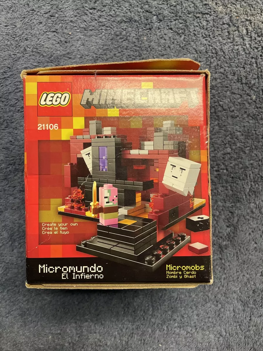 Minecraft Lego Collectible 3 Piece Set - (The Original) Minecraft 21102,  the Village 21105, the Nether 21106. (Recommended Age 10-15 Yrs)