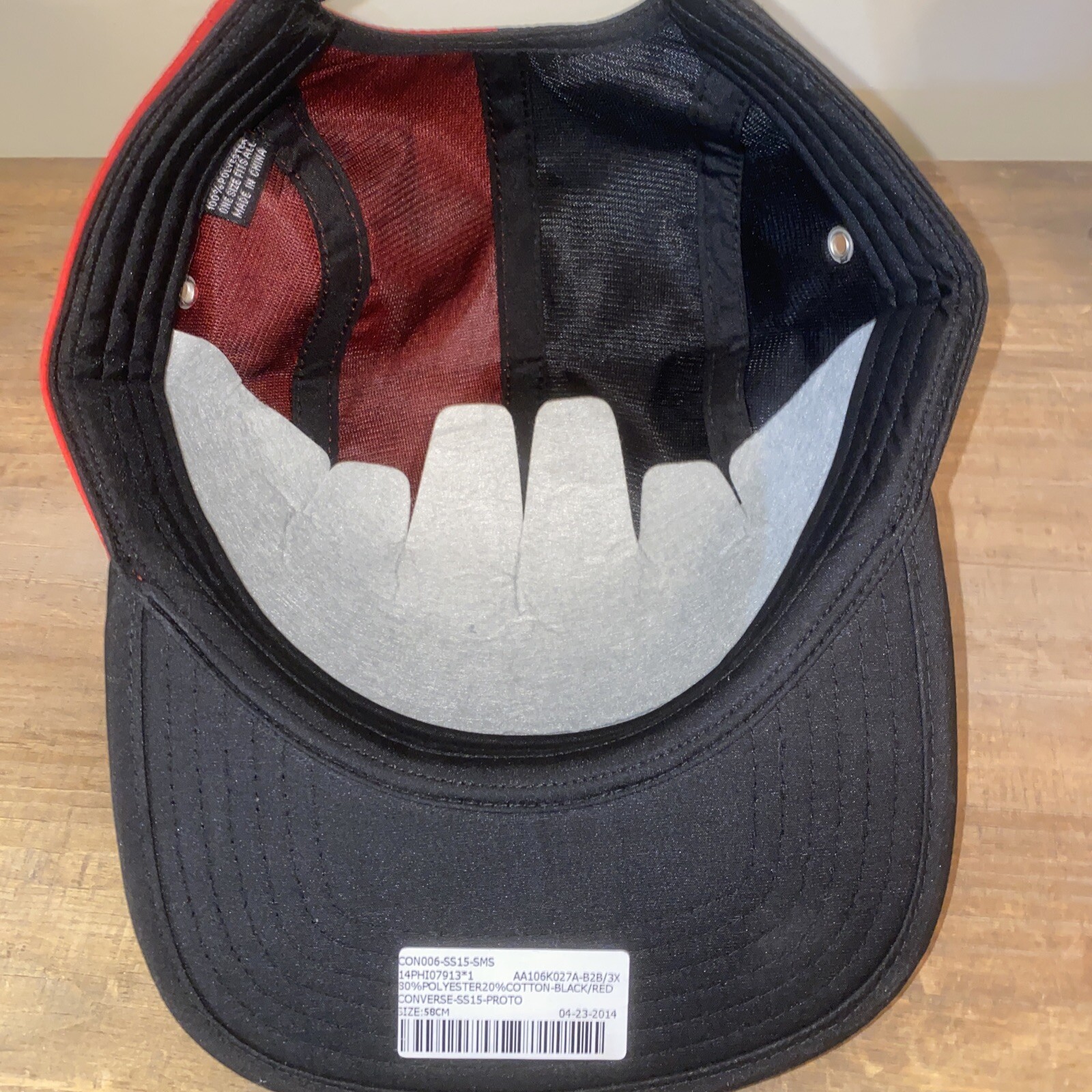 RARE Converse Red and Black Flat Brim Hat 2014 Prototype NWT Adjustable image 6