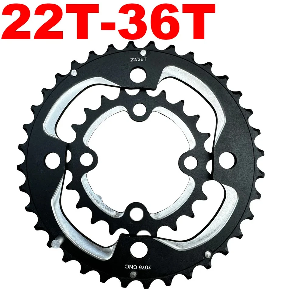 22T 36T Dual Crankset Chainring 104mm 64mm Bike Crank Set Chainwheel 10 Speed - Image 2 of 4