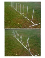 Dog Agility Equipment  12 Weave Poles  Adjustable Spacing and Angle for Training