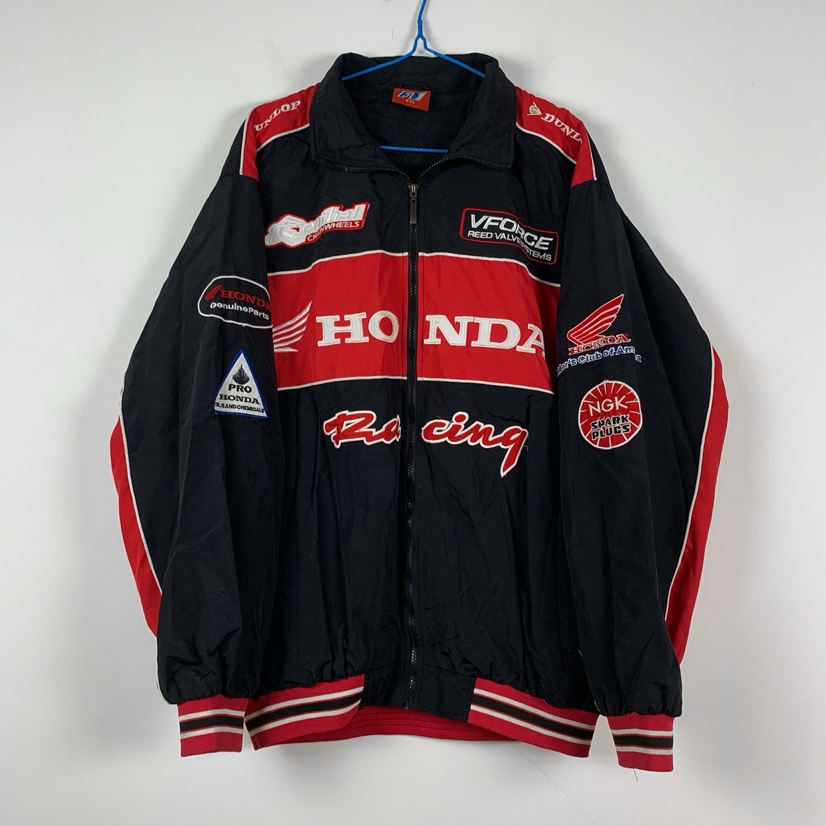 Honda Racing ジャケット 黒赤 Vintage Y2K Black & Red F-1 Honda Racing Jacket (XXL