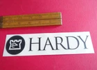 OLD SHOP STOCK HARDY VINYL DECAL TRANSFER/STICKER ON REMOVEABLE PAPER BACK