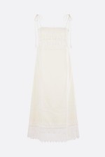 VALENTINO White Linen Lace Midi Dress New & Authentic