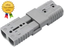 Pair 175 Amp Gauge Battery Quick Connector Gray Jumper Cables Connect Disconnect