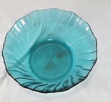Vintage Jeanette Glass Co. Swirl Ultramarine 9" Serving Bowl